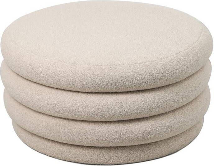 Giga Meubel Poef Stof Beige Met Opbergruimte 79x79x38cm Gilbert