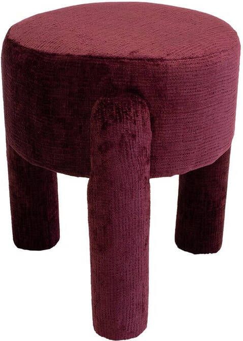 Giga Meubel Poef Burgundy Stof 44x44x42cm Yara