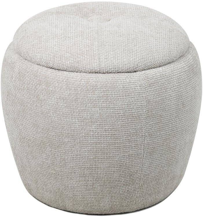 Giga Meubel Poef Stof Beige Met Opbergruimte 47x47x41cm Sini