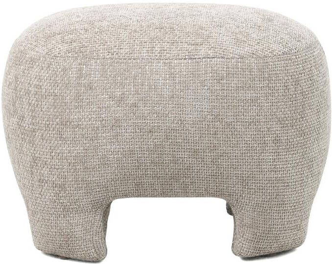 Giga Meubel Poef Stof Taupe Zithoogte 38cm 53x41x38cm Linne