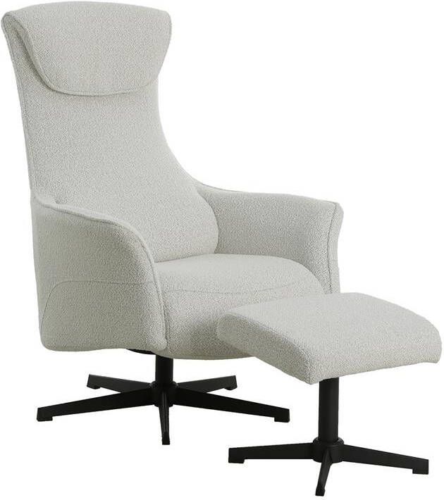 Giga Meubel Relaxfauteuil Off White Incl. Voetenbankje Katie
