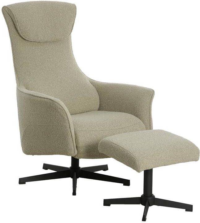Giga Meubel Relaxfauteuil Taupe Incl. Voetenbankje Katie