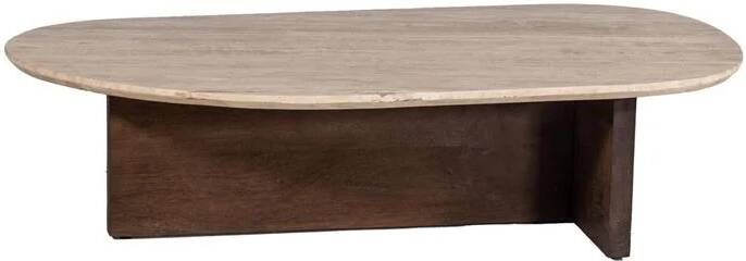 Giga Meubel Salontafel Travertin Beige Bruin Organische Vorm Tafel Olaf