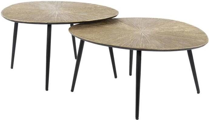 Giga Meubel Salontafel Brons 77x60x43cm Set Van 2 Ray