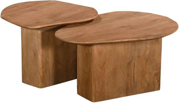 Giga Meubel Salontafel Bruin Set Van 2 70x60x35cm Jinte
