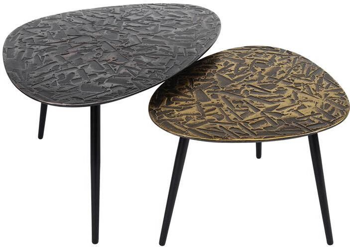 Giga Meubel Salontafel Driehoek 80x60x43cm Set Van 2 Patina