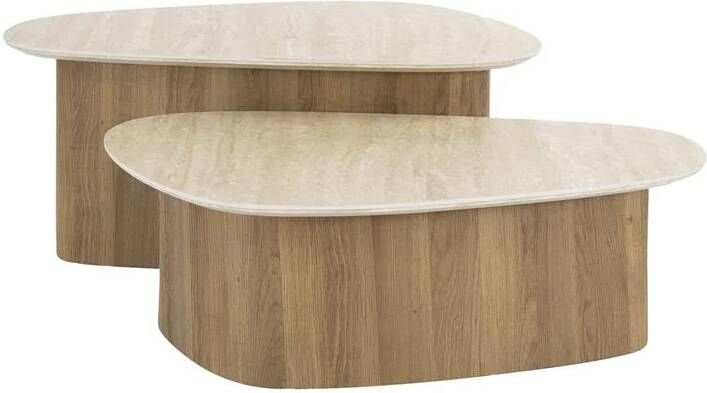 Giga Meubel Salontafel Driehoek Keramiek 90x43x40cm Set van 2