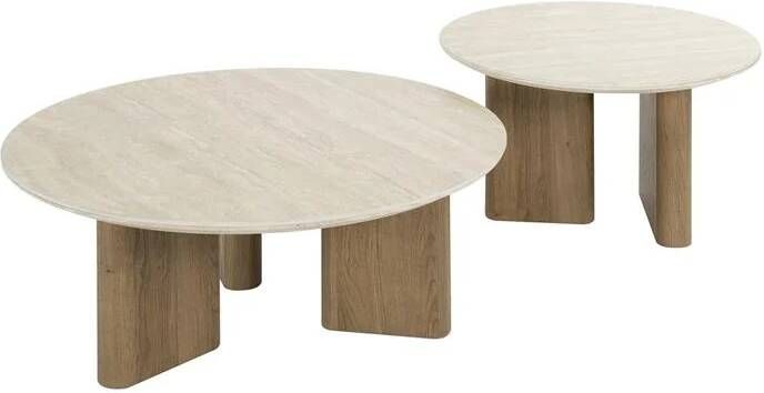 Giga Meubel Salontafel Driehoek Keramiek 90x43x40cm Set van 2