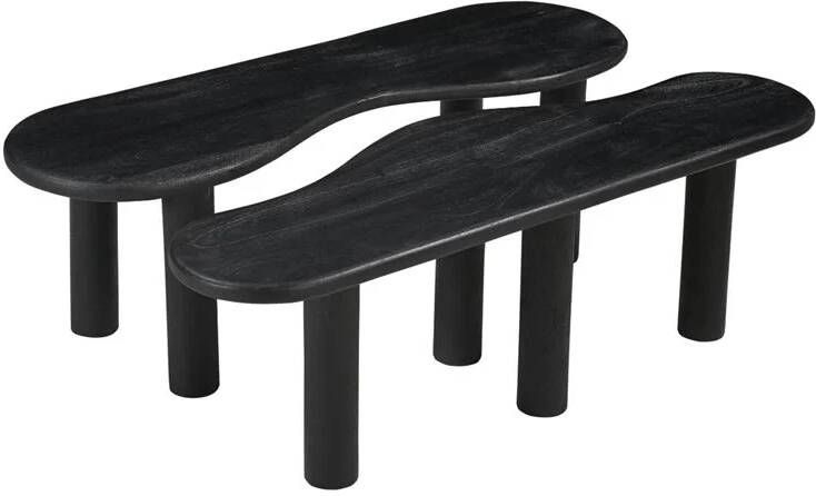 Giga Meubel Salontafel Ilse Organisch Zwart 120cm Set Van 2