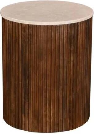 Giga Meubel Salontafel Marmer Donkerbruin Set Van 2 70cm Davi