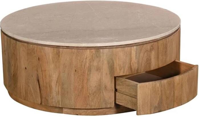 Giga Meubel Salontafel Naturel 90cm Met Lades Elan