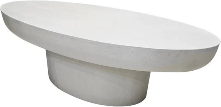 Giga Meubel Salontafel Ovaal Beige 120cm Betonlook Esra