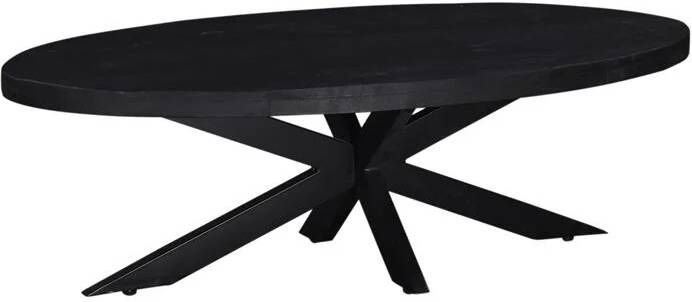 Giga Meubel Salontafel Ovaal Zwart 130cm Mangohout Tafel Mansour