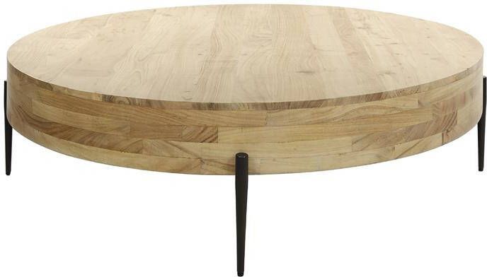Giga Meubel Salontafel Rond Ø120cm Naturel Acaciahout Bulky