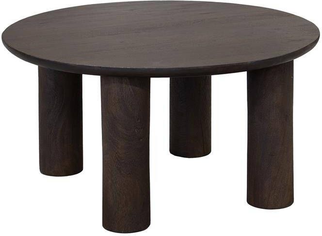 Giga Meubel Salontafel Rond Donkerbruin 75cm Mangohout Misao