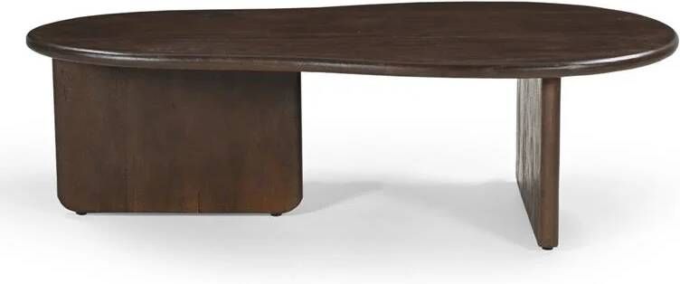 Giga Meubel Salontafel Organisch 130cm Donkerbruin Mangohout Sira