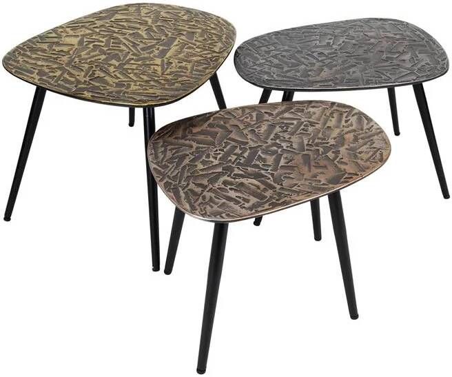 Giga Meubel Salontafel Vierhoek 62x51x42cm Set Van 3 Patina