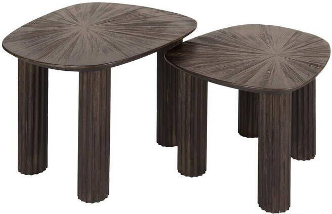 Giga Meubel Salontafel Vierhoekig Set Van 2 Teakhout Maya