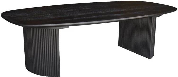 Giga Meubel Salontafel Feline Deens Ovaal Zwart Mangohout 130cm