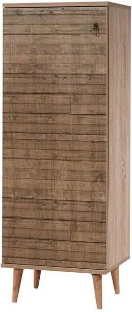 Giga Meubel Schoenenkast Rechthoek licht Eiken 50x38x135cm
