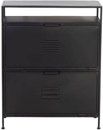 Giga Meubel Schoenenkast Zwart Metaal 70x32x90cm Kast Locker
