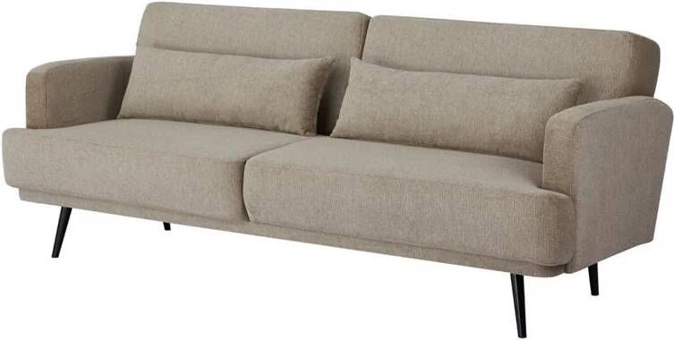Giga Meubel Slaapbank Taupe 215cm Metaal & Stof Bank Sylke