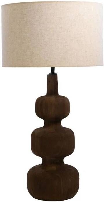 Giga Meubel Tafellamp Bruin 40cm Hout Tafellamp Andrea