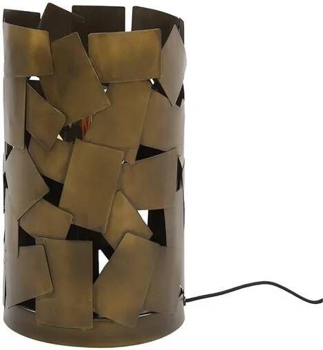 Giga Meubel Tafellamp Cilinder Metaal Brons 23x23x38cm