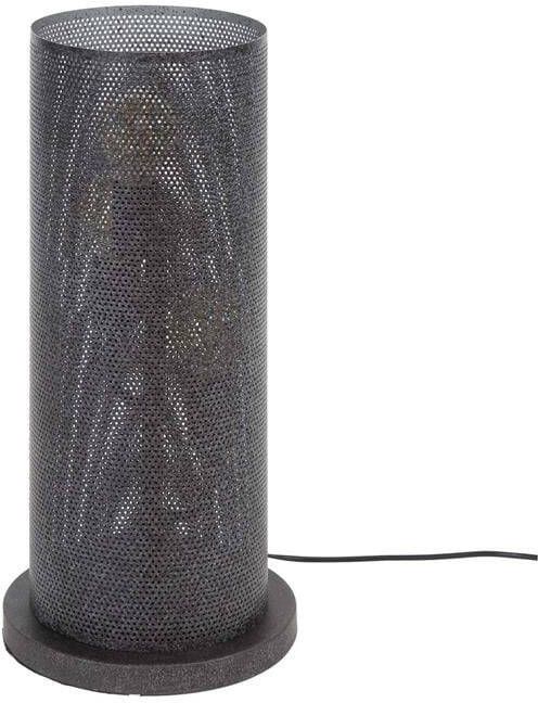 Giga Meubel Tafellamp Metaal Zwart 25x25x54cm Koker Mesh