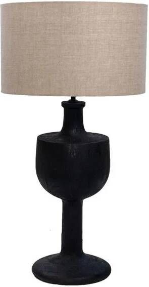Giga Meubel Tafellamp Zwart -40cm Hout Tafellamp Greta