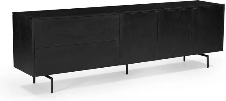 Giga Meubel TV-Dressoir Zwart 200cm Mangohout TV-Dressoir Cas