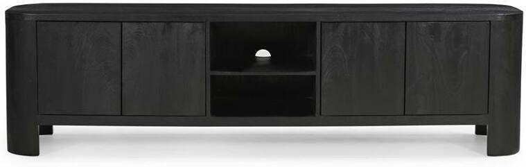 Giga Meubel Tv-Meubel Zwart Mangohout 4-Deuren 200x40x55cm Mitchel