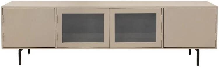 Giga Meubel Tv-Meubel Taupe 200cm Mangohout|Metaal|Glas