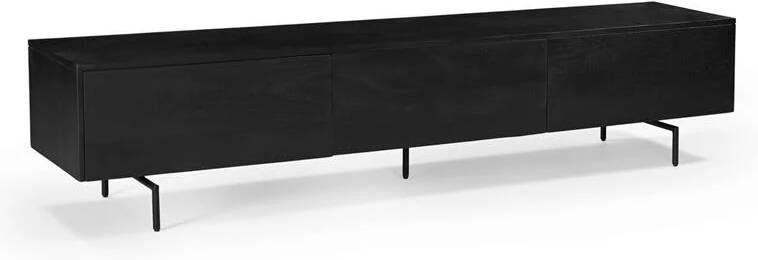Giga Meubel TV-Meubel Zwart 220cm Mangohout TV-Meubel Cas