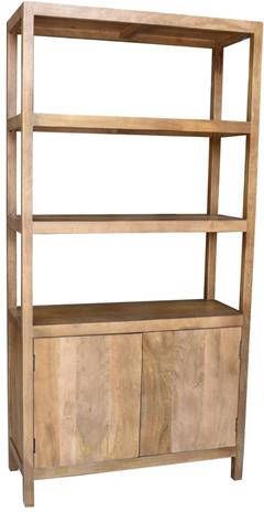 Giga Meubel Wandkast Naturel 100x40x200cm Mangohout Kast Louie