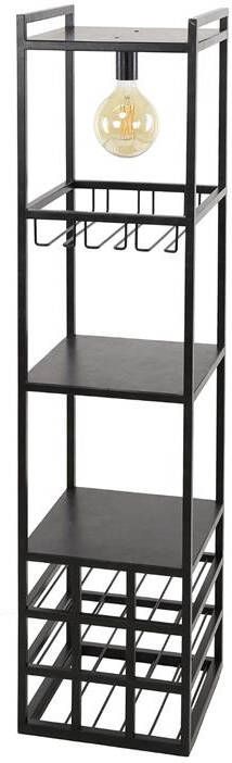 Giga Meubel Wijnreklamp Metaal Zwart 1-Lichts 33x35x132cm Decorate