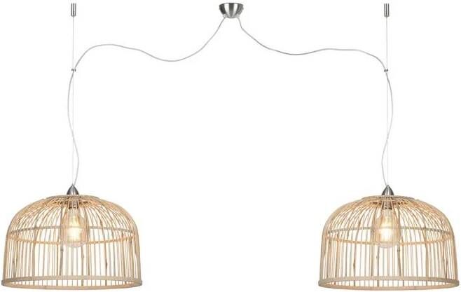 GOOD&MOJO Good & Mojo Dubbele Hanglamp – BORNEO – Bamboe Product Grootte: 134 cm x 52 cm x 32 cm Product Met gloeilamp: Nee