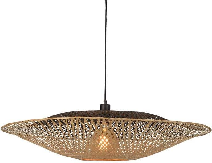 GOOD&MOJO Good & Mojo Hanglamp KALIMANTAN Bamboe Plat Product Grootte: 44 x 44 x 12 cm S Product Met gloeilamp: Nee