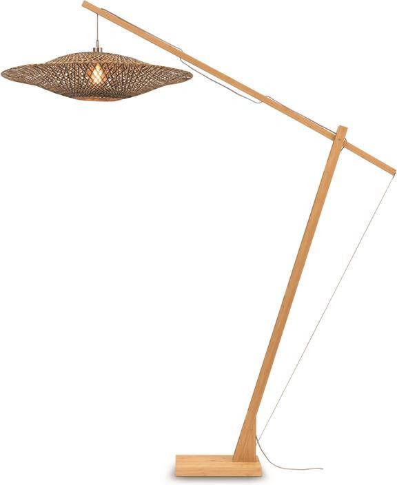 GOOD&MOJO Vloerlamp Bali Bamboe Zwart 19x87x207cm Scandinavisch Bohemian Staande lamp voor Woonkamer Slaapkamer