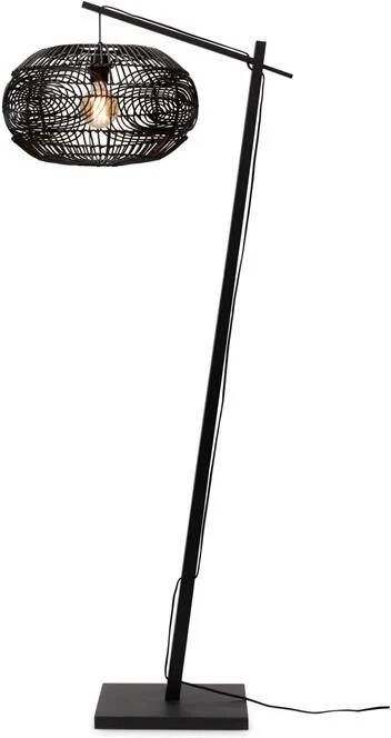 GOOD&MOJO Vloerlamp Madeira Bamboe|Rotan Zwart 74x48x176cm