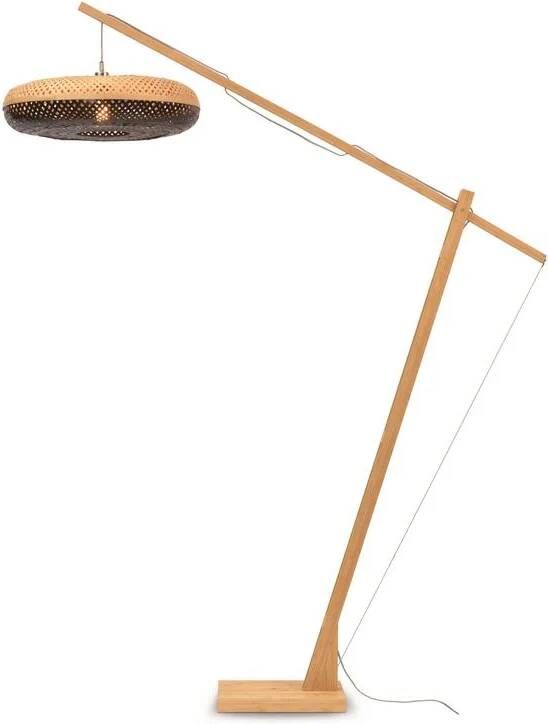 GOOD&MOJO Vloerlamp Palawan Bamboe Zwart 175x60x207cm Scandinavisch Bohemian Staande lamp voor Woonkamer Slaapkamer