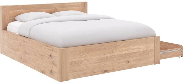 Goossens Bedframe Bibi 140 x 210 Eiken wit geolied Hout