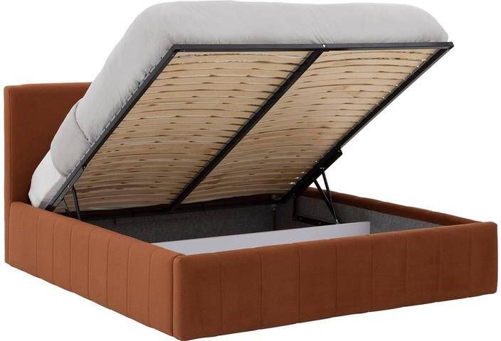 Goossens Bedframe Carte 160 x 200 Velours terracotta 9 Fluweel