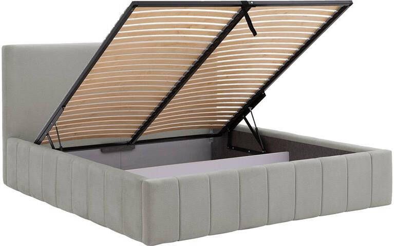 Goossens Bedframe Carte 180 x 200 Velours grijs 4 Fluweel