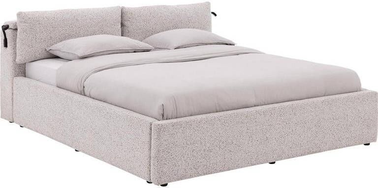 Goossens Bedframe Misty Storage 180 x 210 Stof gemeleerd grof