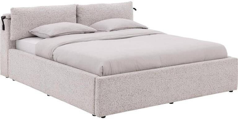 Goossens Bedframe Misty Storage 140 x 210 Stof gemeleerd grof