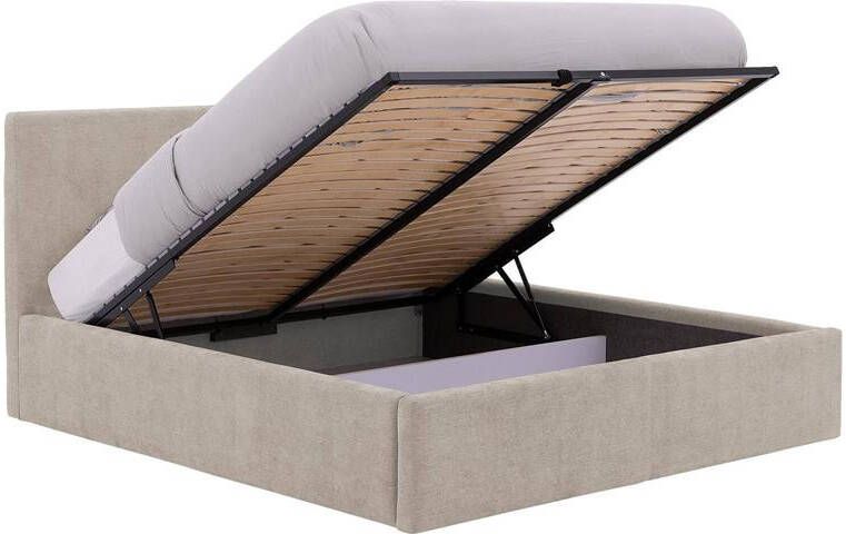 Goossens Bedframe Mysen Storage 140 x 200 Stof fijn geweven taupe