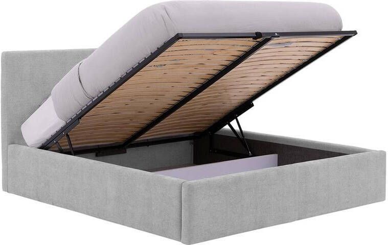 Goossens Bedframe Mysen Storage 140 x 200 Stof fijn geweven grijs
