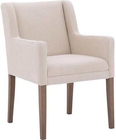 Goossens Eetkamerstoel Pearl Met rechte arm lage rug Textiel met
