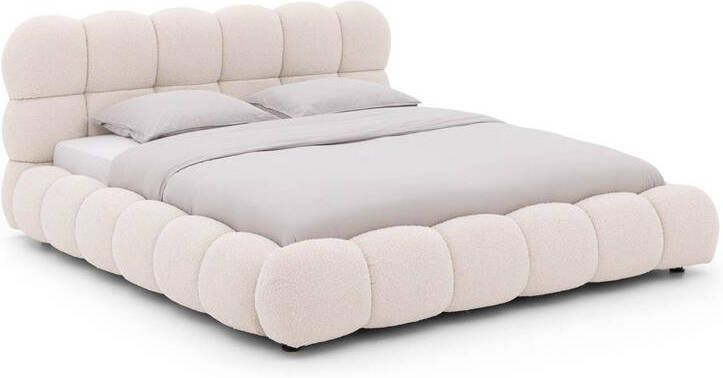 Goossens Gestoffeerd Bedframe Cloud 180 x 210 Ahenk 9851 beige